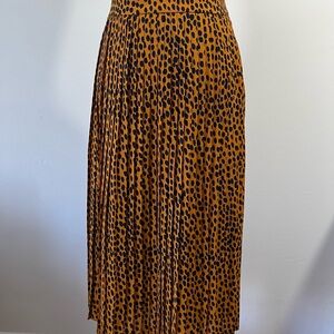 J. Crew Animal Print A-Line Skirt in Brown and Black